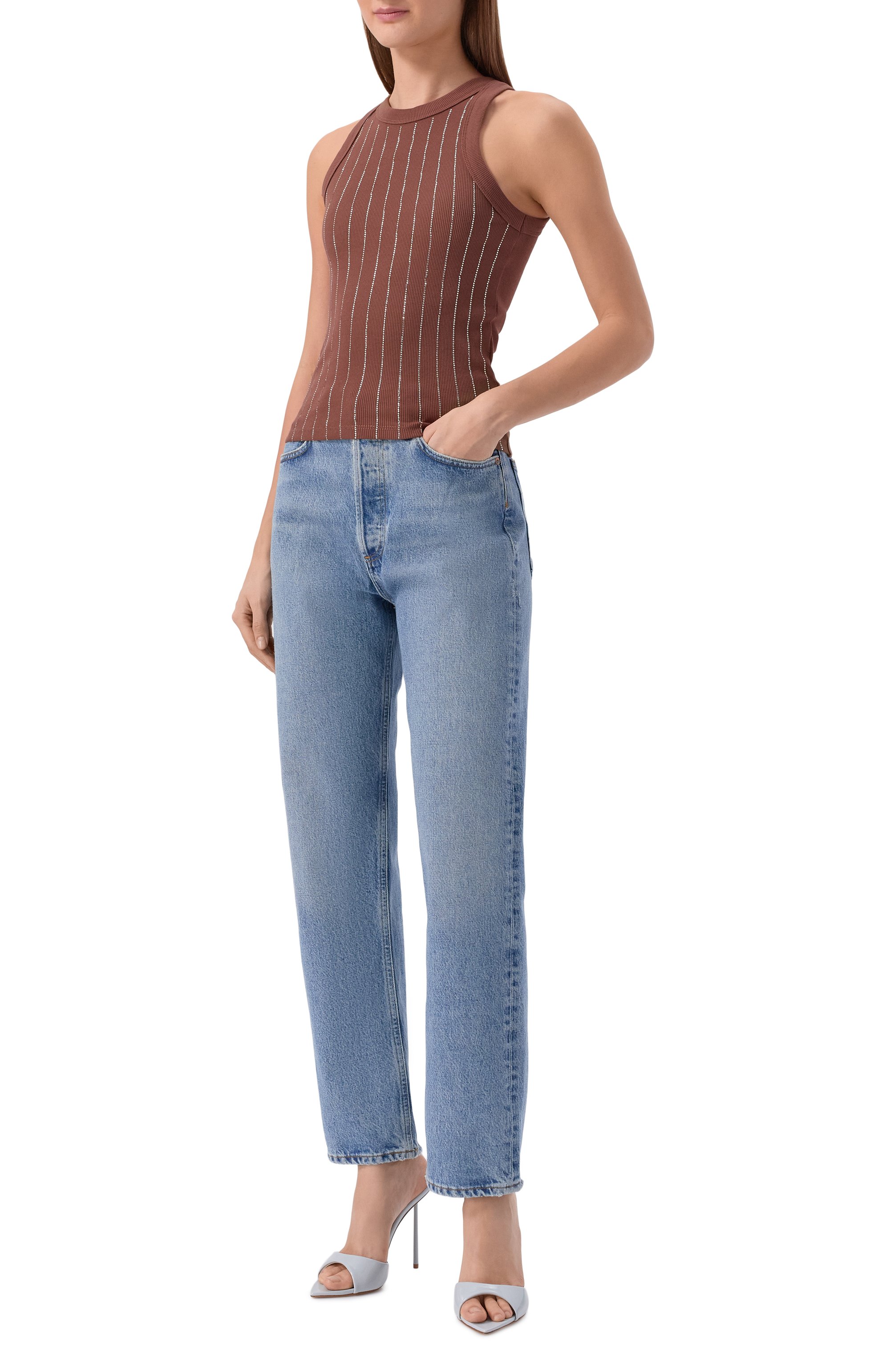 Хлопковый топ с отделкой стразами SASHA KIM, арт. SK-00001772, фото 2