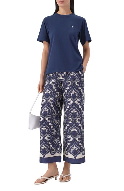 Шелковые брюки WEEKEND MAX MARA синего цвета по цене 39450 руб., арт. WKD0TTIC0, фото 2 Шелковые брюки WEEKEND MAX MARA, арт. WKD0TTIC0, фото 2