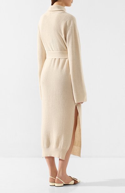 Платье с поясом NANUSHKA, арт. CANAAN_CREME_CASHMERE BLEND RIB, фото 4