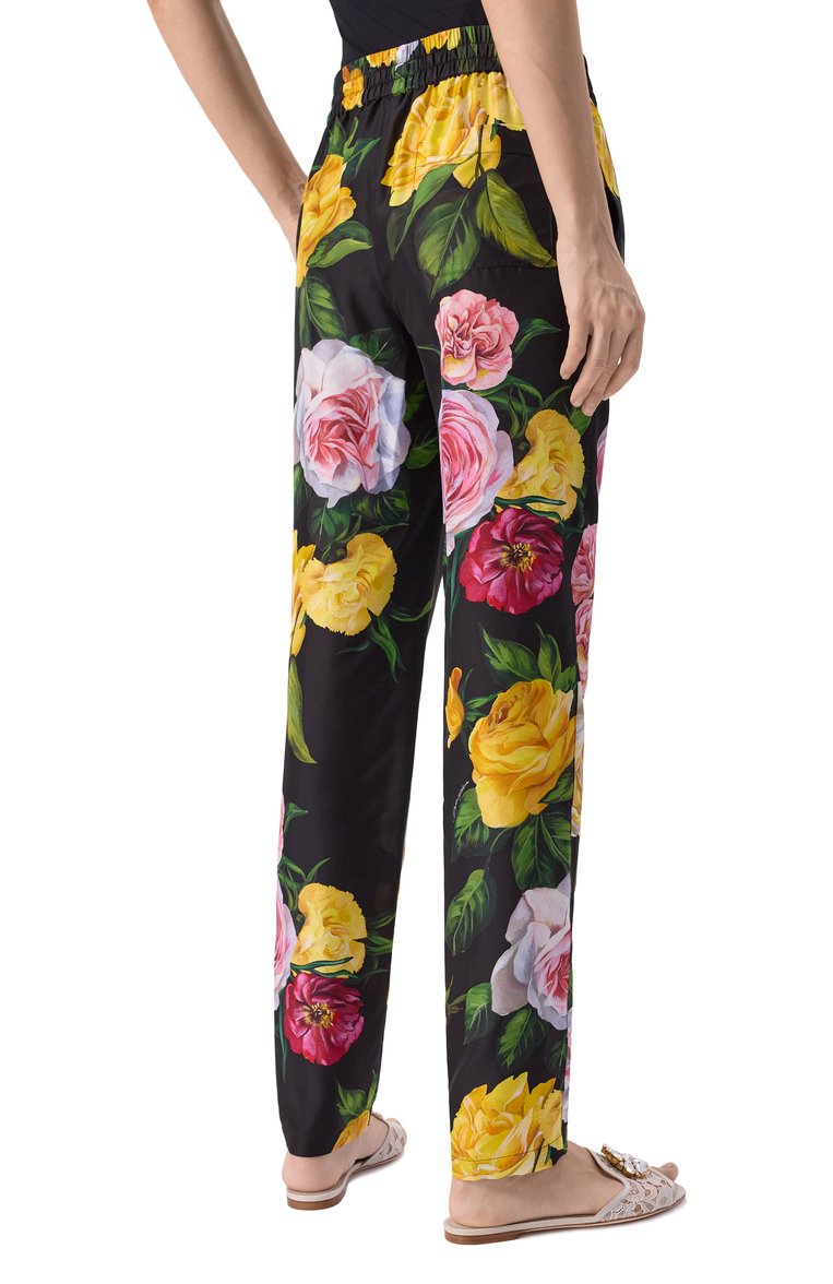 Женские шелковые брюки DOLCE & GABBANA разноцветного цвета, арт. FTC11T/IS1XJ | Фото 4 (Нос: Не проставлено; Материал внешний: Шелк; Автоматизация состава: Проставлено; Размерность: Идёт в размер; Re-sync: On)