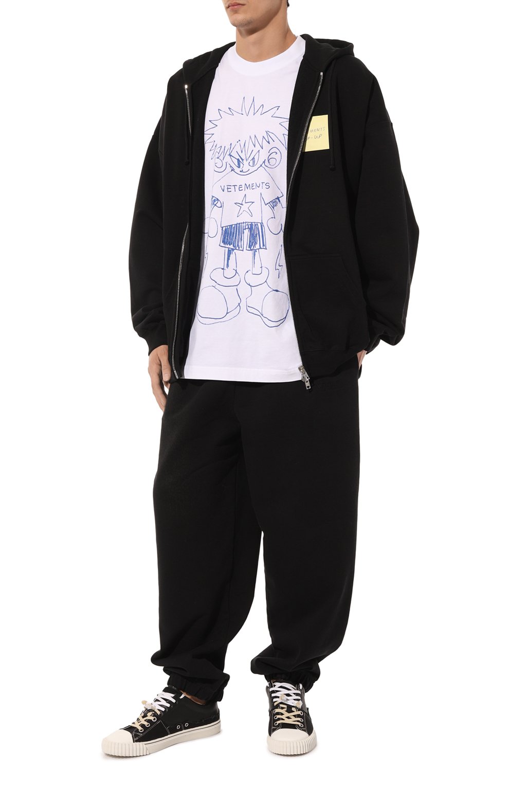 Хлопковые джоггеры VETEMENTS черного цвета по цене 87800 руб., арт. UE64SP400B, фото 5 Хлопковые джоггеры VETEMENTS, арт. UE64SP400B, фото 5