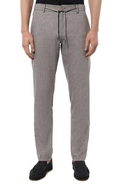 Брюки изо льна и шерсти CANALI светло-серого цвета по цене 63900 руб., арт. U1659/AE02571, фото 3 Брюки изо льна и шерсти CANALI, арт. U1659/AE02571, фото 3