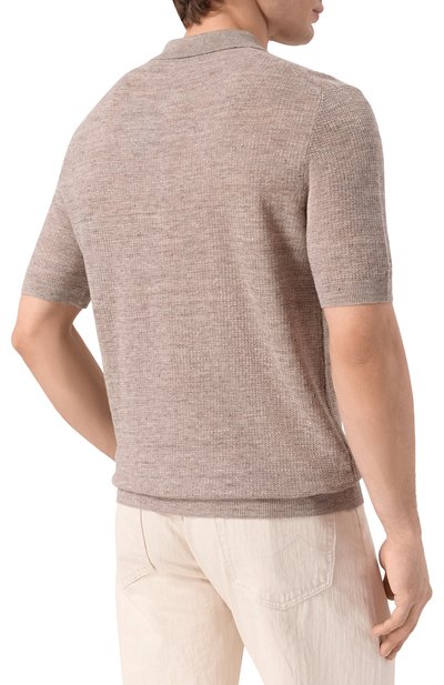 Поло изо льна и шелка CORNELIANI, арт. 27M566/2725134, фото 4