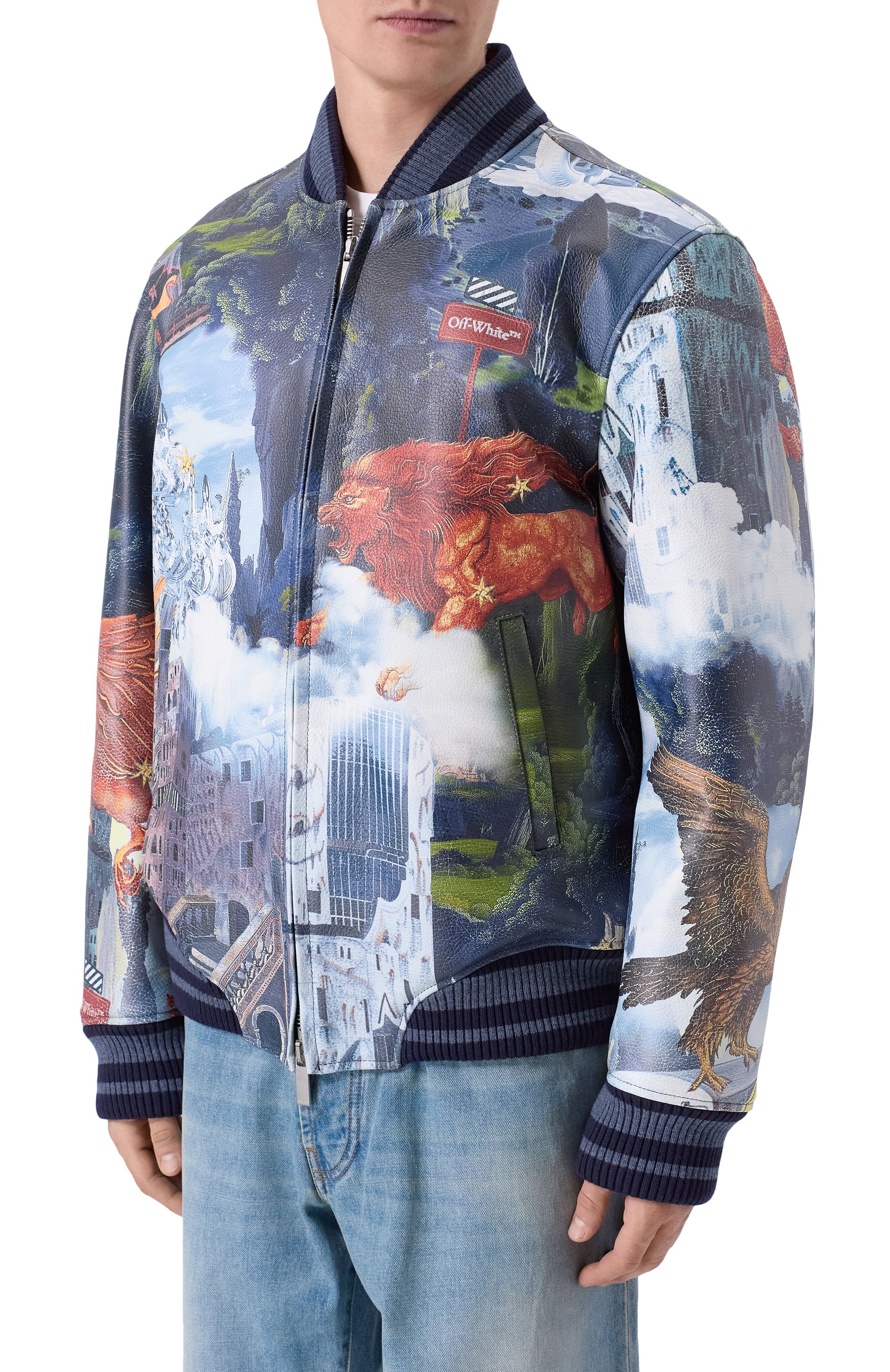 Кожаный бомбер OFF-WHITE, арт. 0MJA13JF25LEA003, фото 3