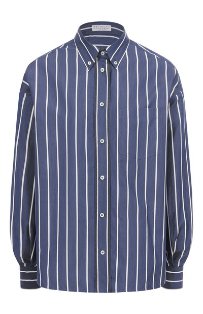 Женская рубашка из хлопка и шелка BRUNELLO CUCINELLI, арт. MP752ND716