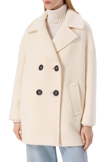 Шерстяное полупальто CINZIA ROCCA кремового цвета по цене 78750 руб., арт. AR28001/B2, фото 3 Шерстяное полупальто CINZIA ROCCA, арт. AR28001/B2, фото 3