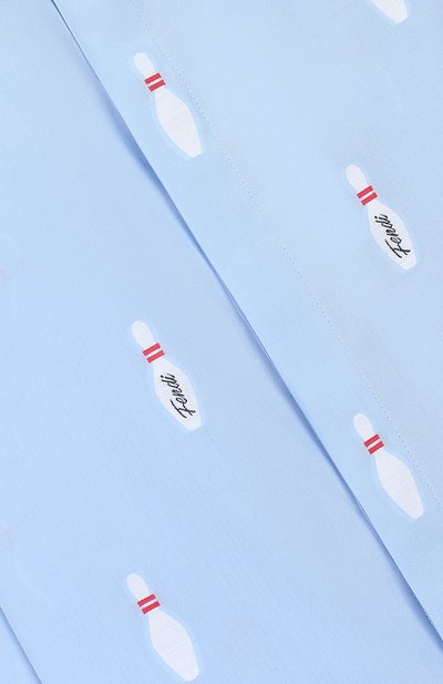 Хлопковая рубашка с воротником кент FENDI голубого цвета по цене 21700 руб., арт. JMC068/A40D/6A-8A, фото 3 Хлопковая рубашка с воротником кент FENDI, арт. JMC068/A40D/6A-8A, фото 3