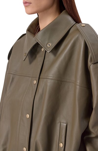 Кожаный бомбер HALFBOY, арт. HS261WL022 LT016/SM00TH LEATHER B0MBER, фото 5