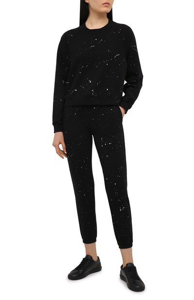Хлопковые джоггеры ELECTRIC AND ROSE черного цвета по цене 18200 руб., арт. LFBT20-GALAXY, фото 2 Хлопковые джоггеры ELECTRIC AND ROSE, арт. LFBT20-GALAXY, фото 2