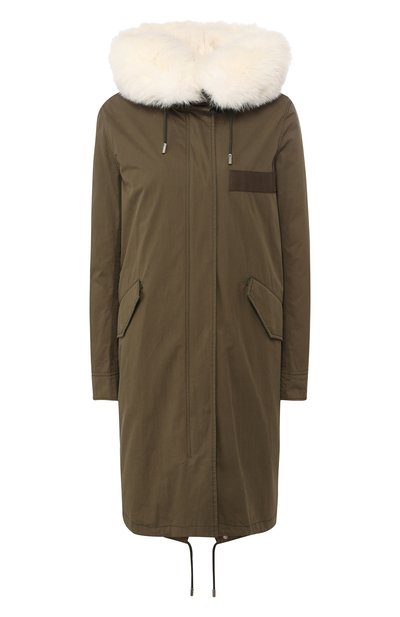 Женская хлопковая парка с подстежкой из меха норки YS ARMY PARIS, арт. 9WFM06694R78X