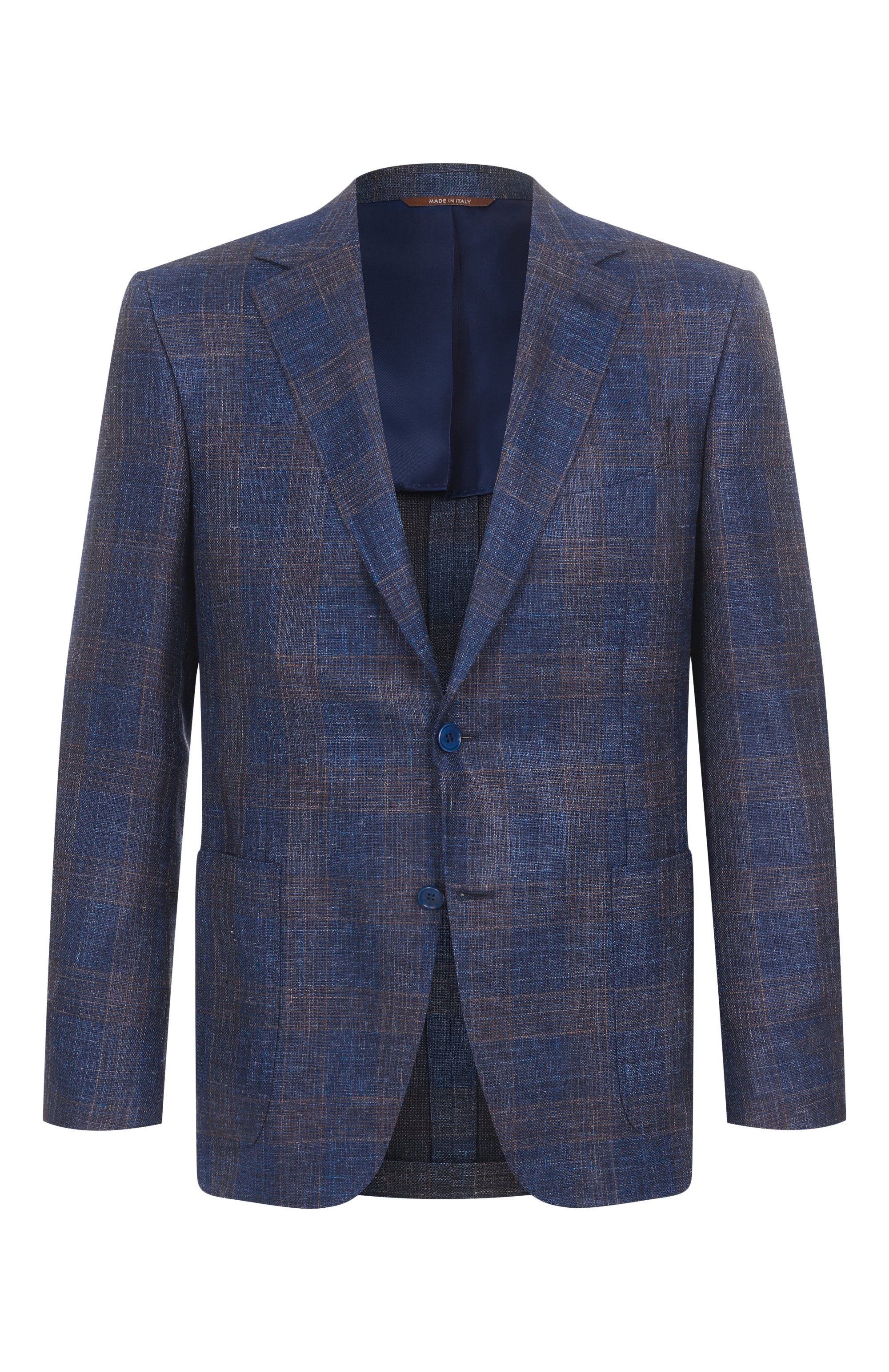 Пиджак из шерсти и шелка CANALI синего цвета по цене 263500 руб., арт. 21288-CF02007, фото 1 Пиджак из шерсти и шелка CANALI, арт. 21288-CF02007, фото 1