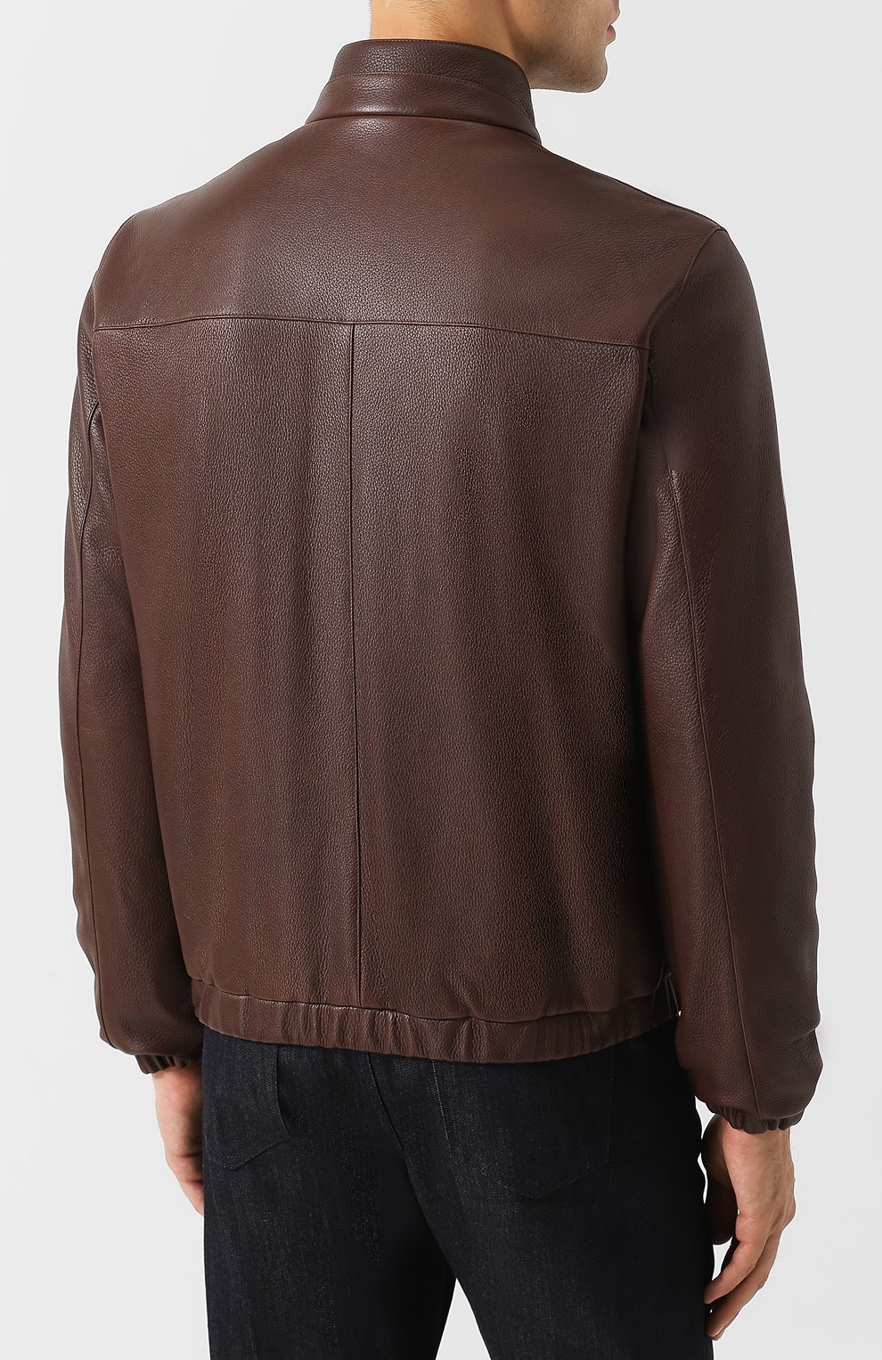 Кожаный бомбер с воротником стойкой LORO PIANA, арт. FAI2408, фото 4