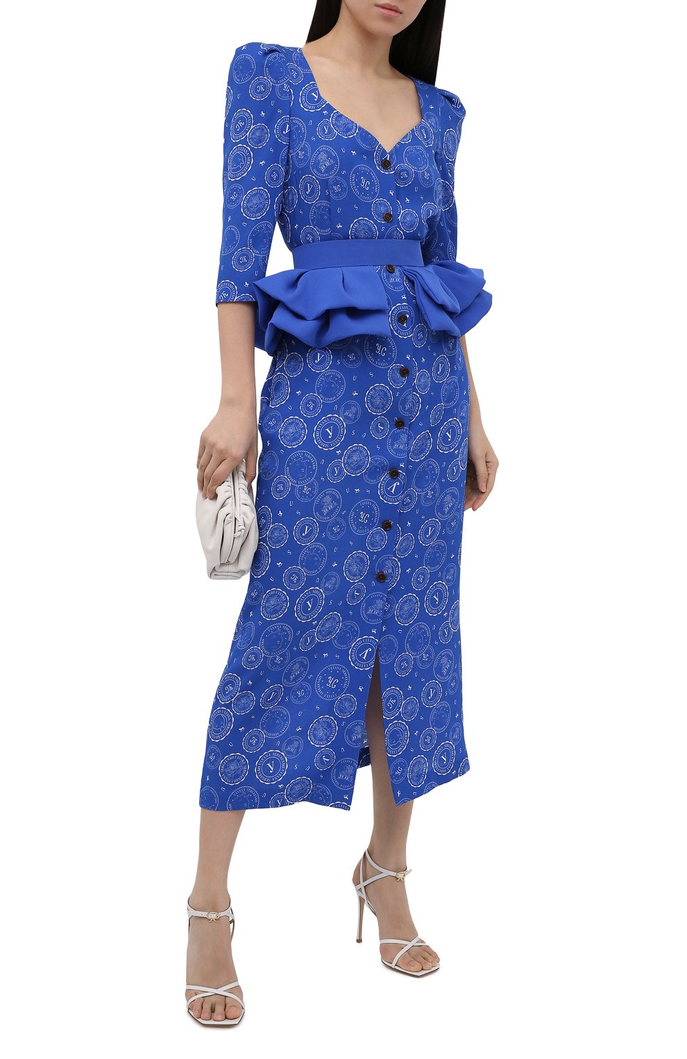Шелковое платье ULYANA SERGEENKO синего цвета по цене 255000 руб., арт. ABM003SS21Resort (0496т21), фото 2 Шелковое платье ULYANA SERGEENKO, арт. ABM003SS21Resort (0496т21), фото 2