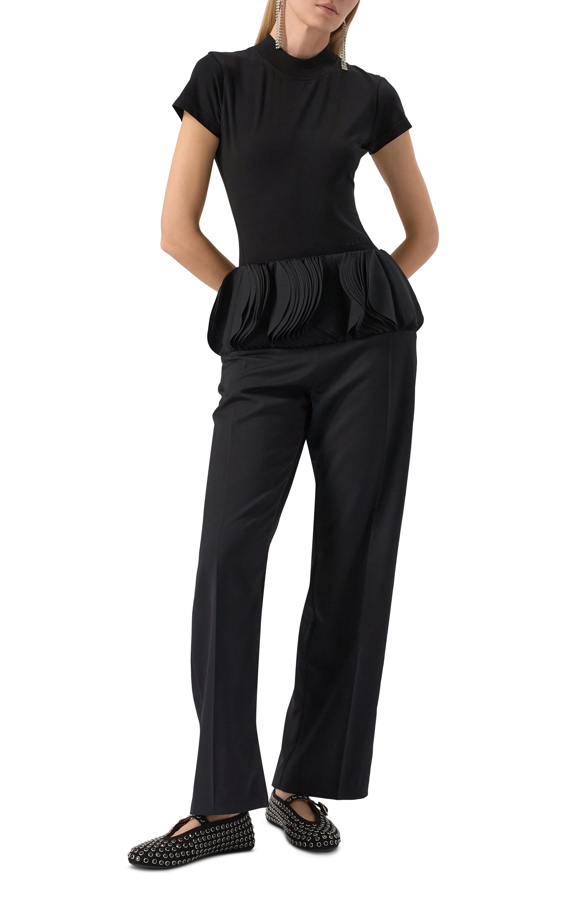 Замшевые балетки ALAIA, арт. AA3A029CK234, фото 2