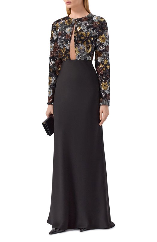 Платье с отделкой пайетками Max Mara Studio LASTRA Чёрный  LASTRA Фото 2