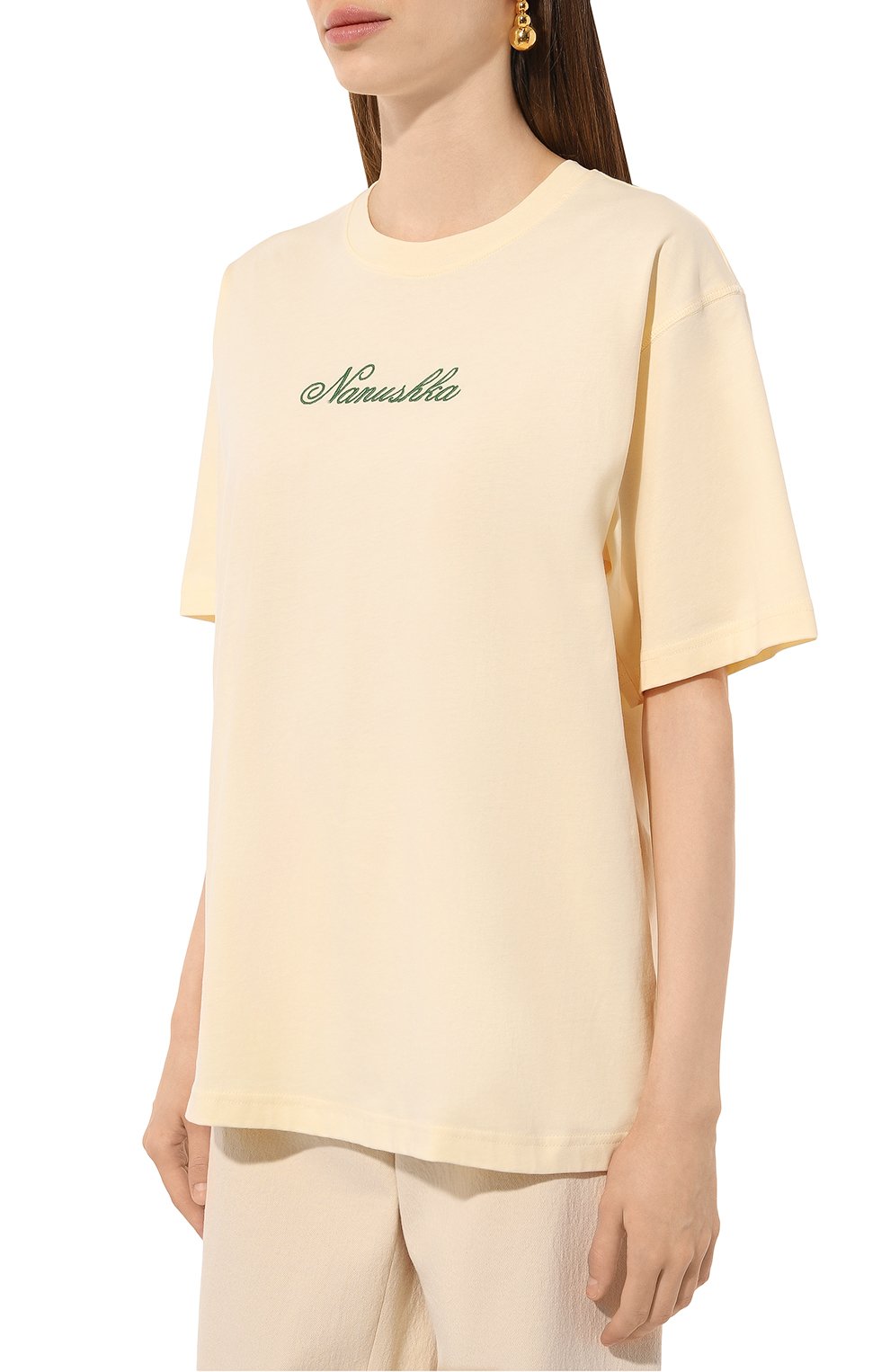 Хлопковая футболка NANUSHKA, арт. NU24SSTP05571, фото 3
