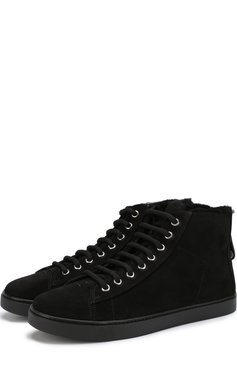 Высокие замшевые кеды peter с внутренней меховой отделкой GIANVITO ROSSI, арт. S20386.W1BLK.SUENER0, фото 1