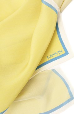 Мужской шелковый платок LANVIN желтого цвета, арт. 2803/HANDKERCHIEF | Фото 2 (Материал: Шелк, Текстиль; Материал сплава: Проставлено; Нос: Не проставлено)