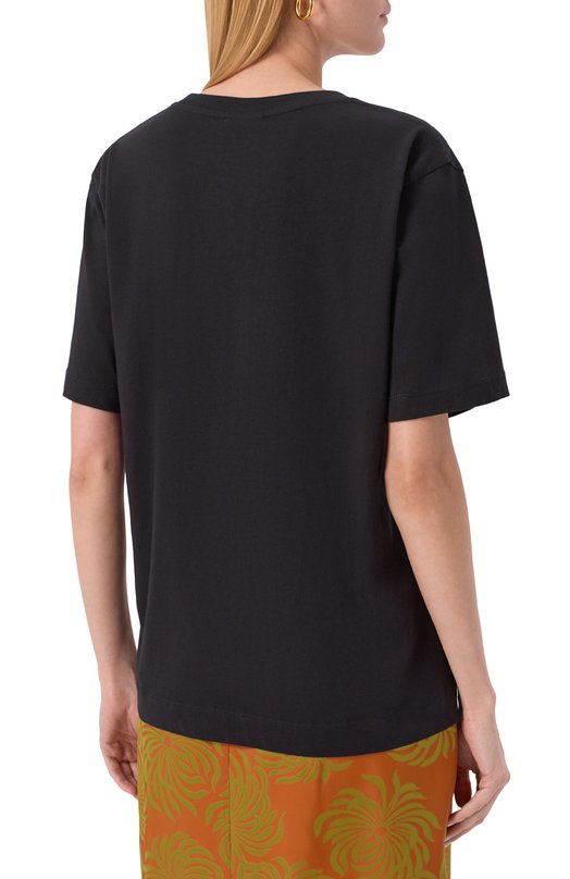Хлопковая футболка Dries Van Noten 011100/2600 Чёрный  011100/2600 Фото 4
