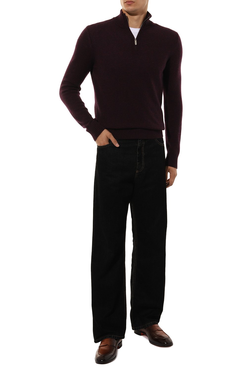 Кашемировый джемпер ANDREA CAMPAGNA бордового цвета по цене 86300 руб., арт. WU25-95501, фото 2 Кашемировый джемпер ANDREA CAMPAGNA, арт. WU25-95501, фото 2