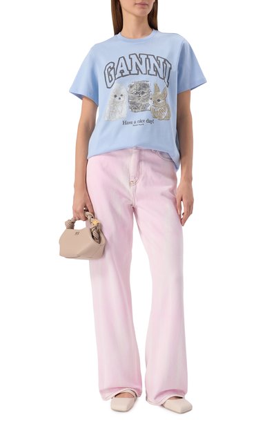 Хлопковая футболка GANNI, арт. T4278, фото 2