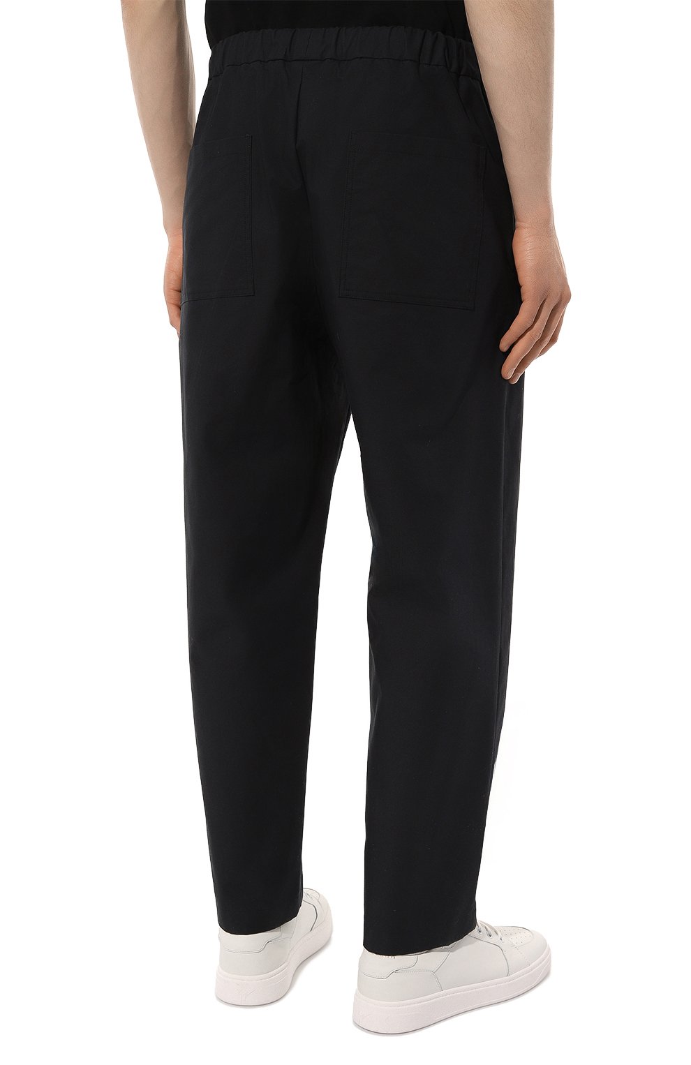 Хлопковые брюки JIL SANDER темно-синего цвета по цене 76400 руб., арт. J47KA0016/J45039, фото 4 Хлопковые брюки JIL SANDER, арт. J47KA0016/J45039, фото 4