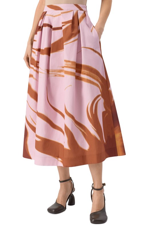 Хлопковая юбка Dries Van Noten 251-010820-1036 Розовый  251-010820-1036 Фото 3