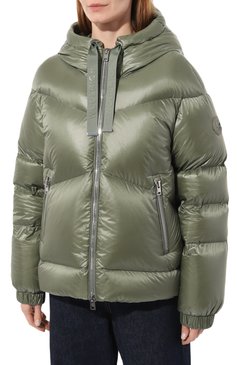 Женская утепленная куртка WOOLRICH хаки цвета, арт. CFWWOU0927FRUT3085 | Фото 3 (Кросс-КТ: Куртка, Утепленный; Рукава: Длинные; Материал внешний: Синтетический материал; Материал сплава: Проставлено; Стили: Спорт-шик; Дра�гоценные камни: Проставлено; Длина (верхняя одежда): Короткие)