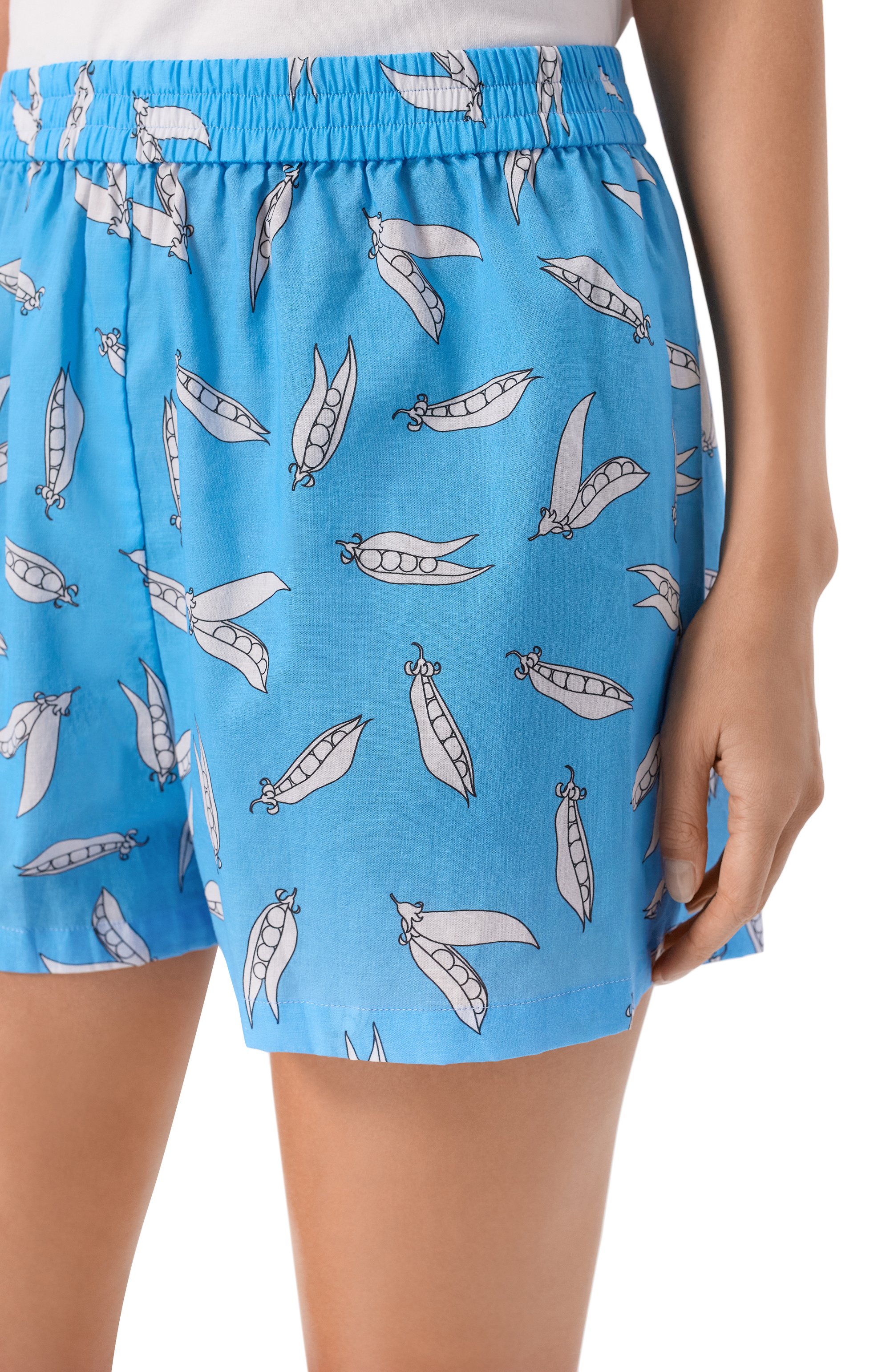 Хлопковые шорты YANINA голубого цвета по цене 37030 руб., арт. T-3134C, фото 5 Хлопковые шорты YANINA, арт. T-3134C, фото 5