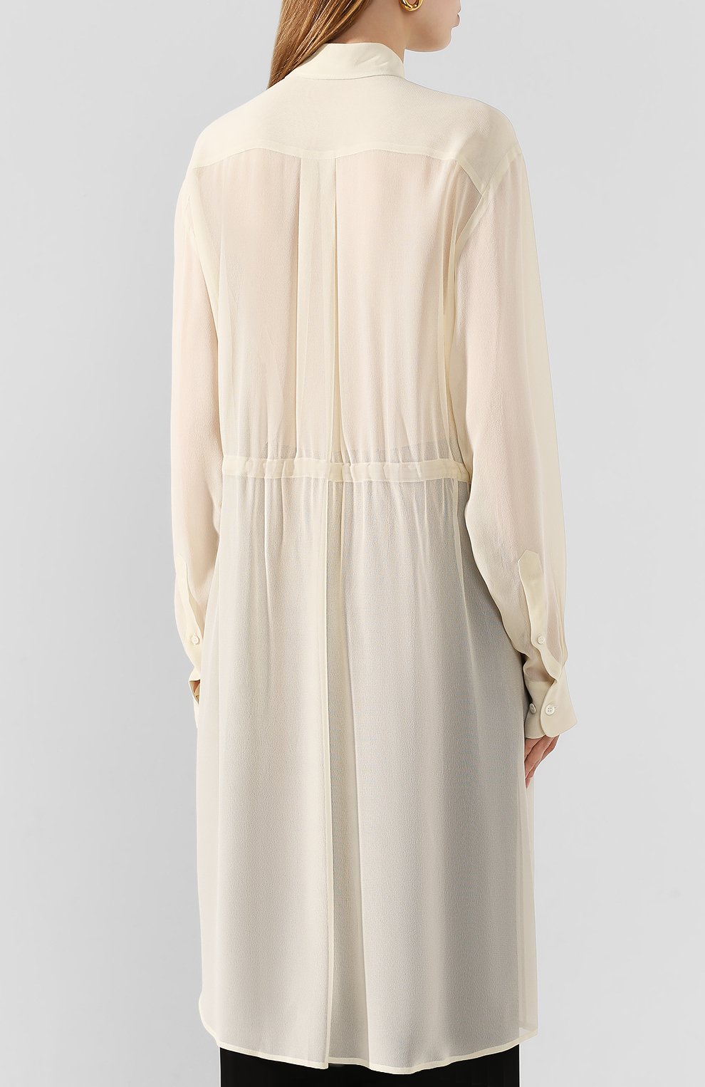 Платье из вискозы DRIES VAN NOTEN кремового цвета по цене 92950 руб., арт. 201-11079-9300, фото 4 Платье из вискозы DRIES VAN NOTEN, арт. 201-11079-9300, фото 4