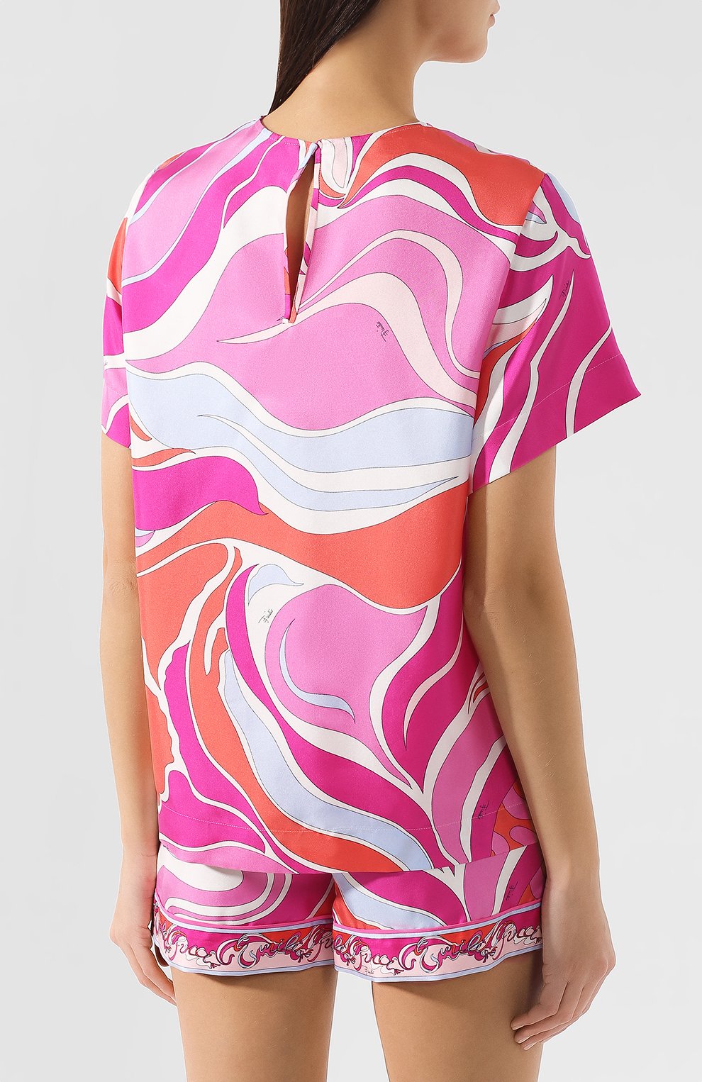 Шелковый топ EMILIO PUCCI фуксия цвета по цене 48250 руб., арт. 9ERM83/9E751, фото 4 Шелковый топ EMILIO PUCCI, арт. 9ERM83/9E751, фото 4