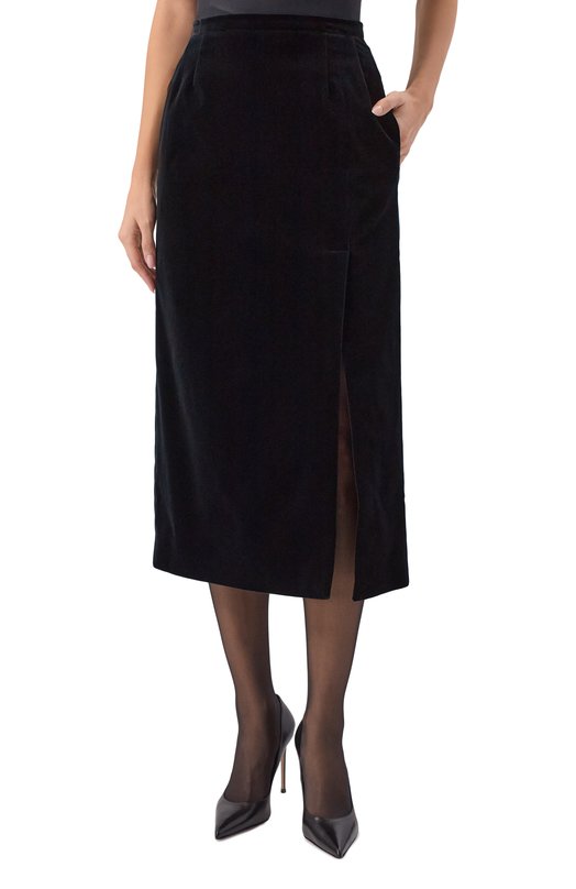 Бархатная юбка Vika Gazinskaya SS26-18237 Чёрный  SS26-18237 Фото 3