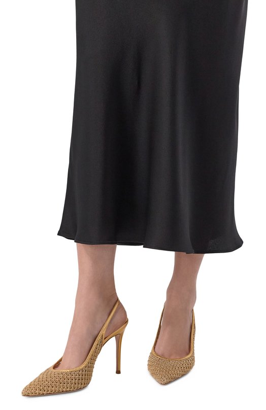 Комбинированные туфли Nikki 95 Gianvito Rossi G95628.95RIC.INKMEKM Золотой  G95628.95RIC.INKMEKM Фото 2