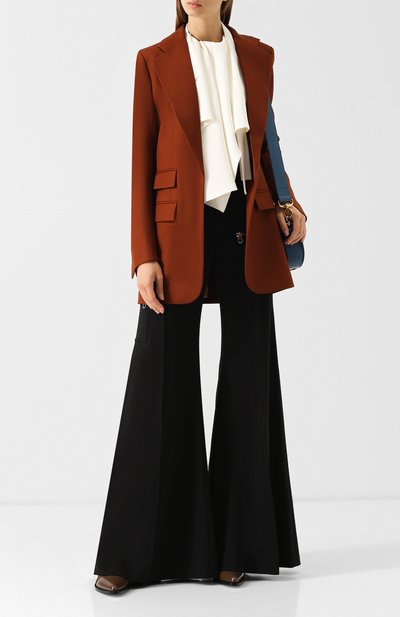 Удлиненный шерстяной жакет прямого кроя CHLOÉ, арт. CHC18WVE08067, фото 2