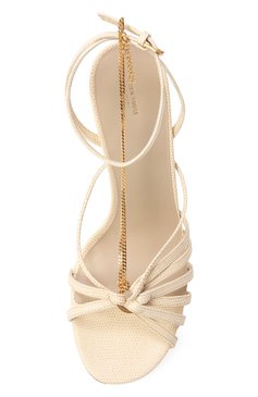 Женские кожаные босоножки nico GOLDEN GOOSE DELUXE BRAND кремового цвета, арт. GWF00858.F006906 | Фото 6 (Подошва: Плоская; Каблук высота: Высокий; Материал внешний: Натуральная кожа; Материал внутренний: Натуральная кожа; Каблук тип: Шпилька; Автоматизация состава: Проставлено; Автоматизация ТО: Проставлено)