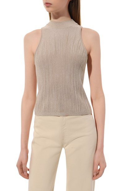 Топ из вискозы FREEAGE светло-бежевого цвета по цене 20020 руб., арт. W23.SW044.9000.108, фото 3 Топ из вискозы FREEAGE, арт. W23.SW044.9000.108, фото 3