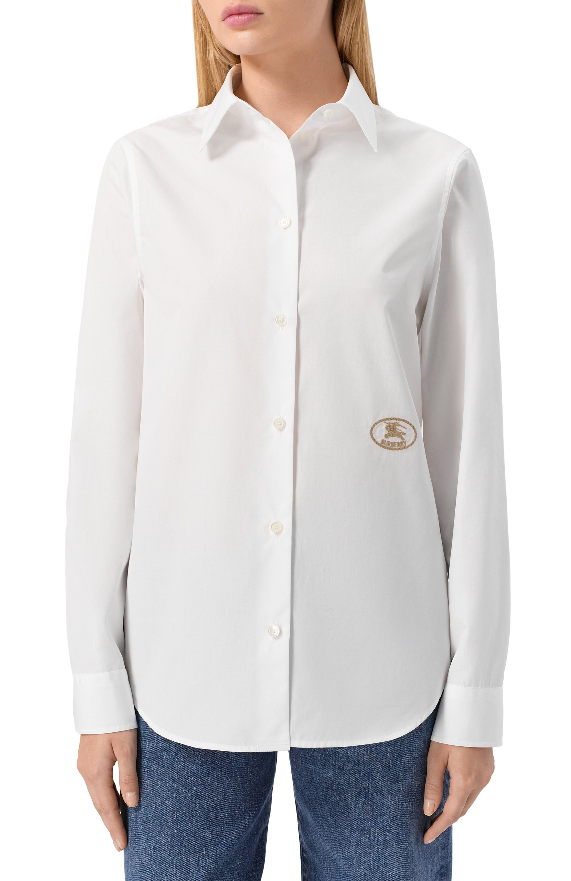 Хлопковая рубашка BURBERRY, арт. 8110903, фото 3