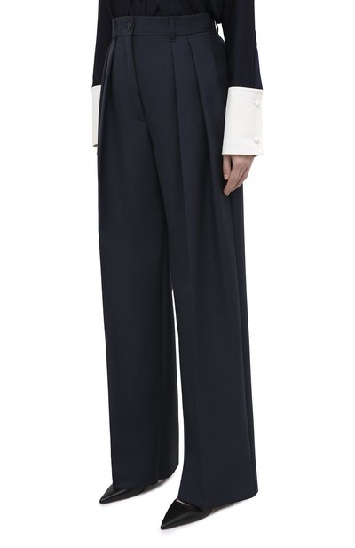 Шерстяные брюки LANVIN темно-синего цвета по цене 83900 руб., арт. RW-TR526U-4657-H20, фото 3 Шерстяные брюки LANVIN, арт. RW-TR526U-4657-H20, фото 3