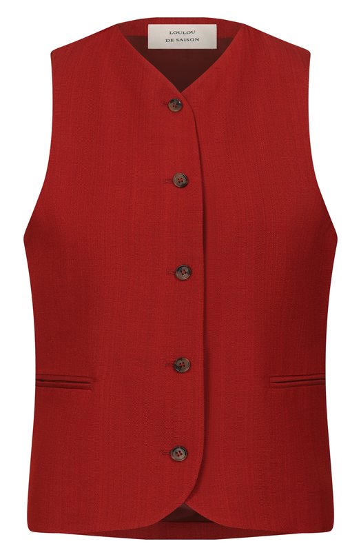 Жилет из вискозы и шерсти Loulou de Saison PAC0 Красный PAC0