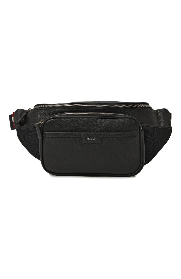 Мужская кожаная поясная сумка BALLY черного цвета, арт. MAS01W/VT397 | Фото 1 (Размер: large; Материал: Натуральная кожа; Ремень/цепочка: На ремешке; Стили: Классическ�ий; Случай: Повседневный)
