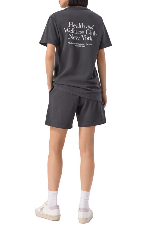 Хлопковая футболка Sporty and Rich T0043622016BA02 Серый  T0043622016BA02 Фото 2