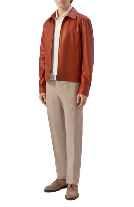 Кожаная куртка MVST M26.2PM.L021/L011 NAPPA CREAM Оранжевый  M26.2PM.L021/L011 NAPPA CREAM Фото 2