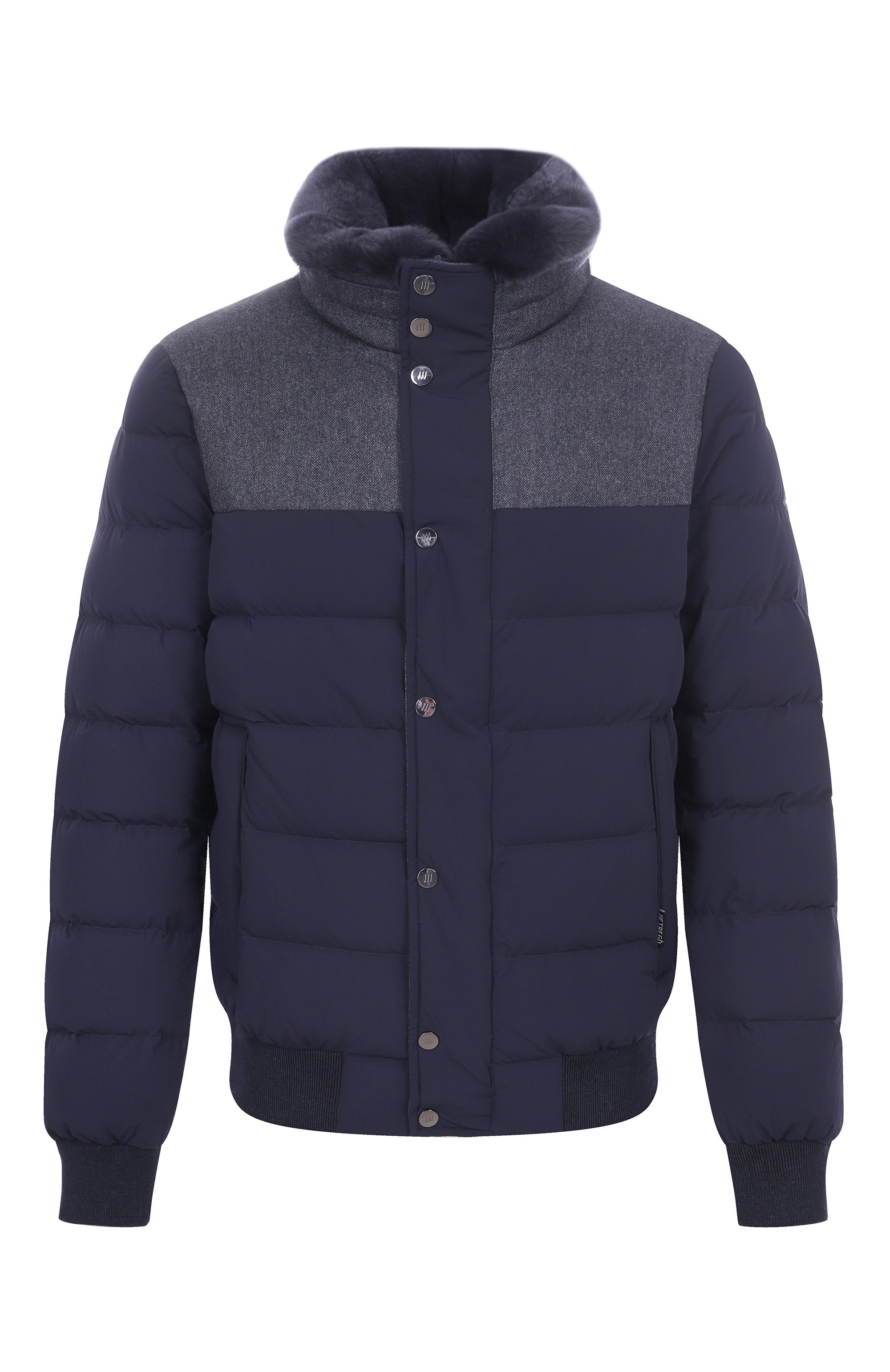 Пуховый бомбер с воротником из кролика HETREGO, арт. 8P512R/B0RIS/FH2-26, фото 1