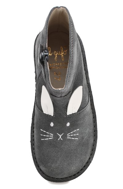 Замшевые ботинки IL GUFO серого цвета по цене 13650 руб., арт. G310/VEL0UR/27-30, фото 4 Замшевые ботинки IL GUFO, арт. G310/VEL0UR/27-30, фото 4