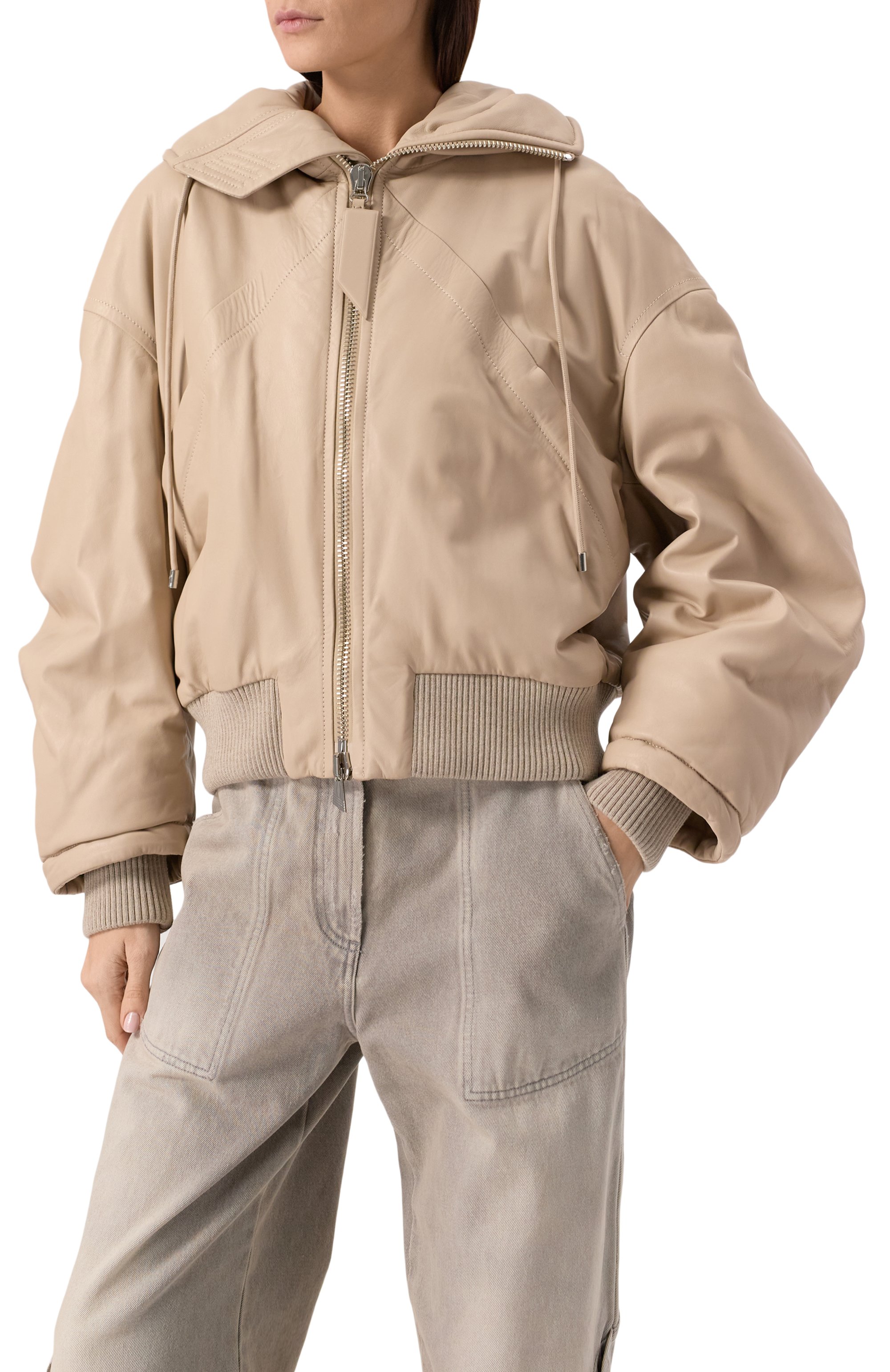 Кожаный бомбер THE ATTICO, арт. 250WCB00062/LBT128AA, фото 3