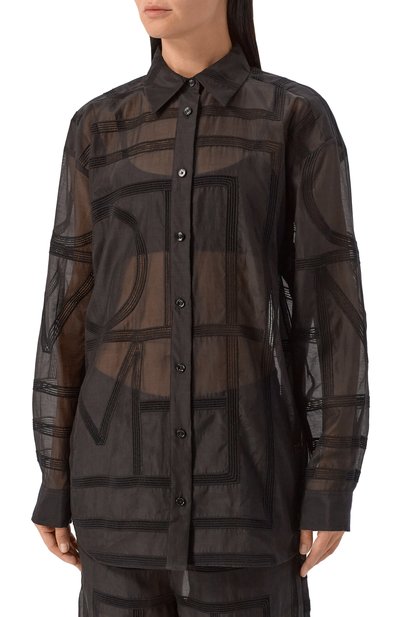 Рубашка из хлопка и шелка TOTEME, арт. 253-WRT0480-FB0441, фото 3