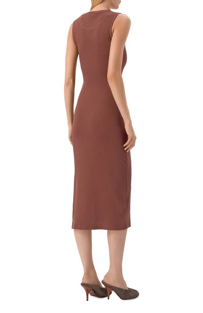 Хлопковое платье MARNI коричневого цвета по цене 86300 руб., арт. ABJE1542S0/UTC600, фото 3 Хлопковое платье MARNI, арт. ABJE1542S0/UTC600, фото 3