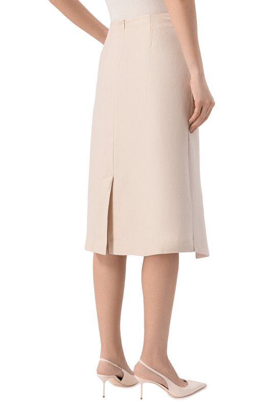 Льняная юбка Officine Generale S26WSKT151 Бежевый  S26WSKT151 Фото 4