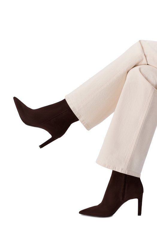 Замшевые ботильоны Frankie 85 Jimmy Choo FRANKIEAB85SVV Коричневый  FRANKIEAB85SVV Фото 2