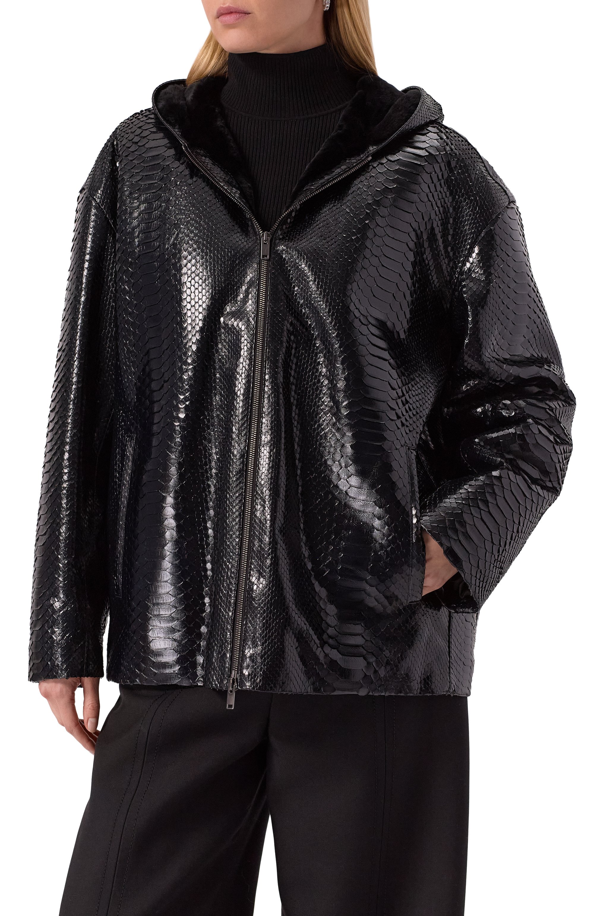 Куртка из кожи питона с подкладкой из норки MVST, арт. FEXBCK-Y420-2V/YLN055, фото 3